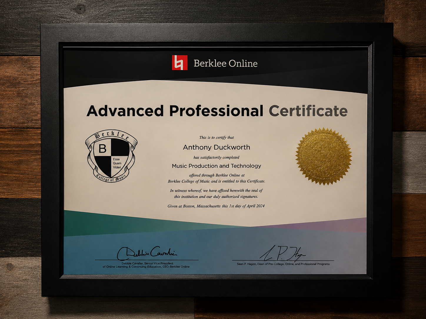 Tony's Berklee Online Advanced Professional Certificate